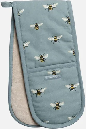 SOPHIE Bees Teal Double Oven Glove