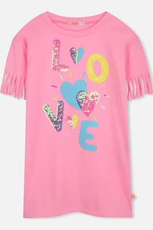 Billieblush Girls Pink Tassel T-Shirt Dress - Size: 2 years