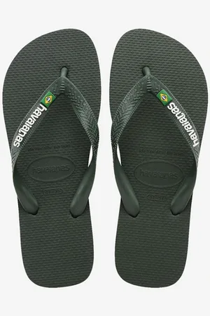 Havaianas Unisex Brasil Logo Flip Flop /Olive - Size: 5/6/5.5/7/6.5/6