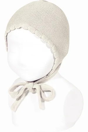 CONDOR Linen Knit Tie Bonnet - Size: 0-3 months
