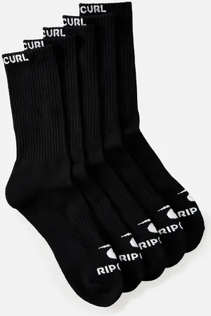 Rip Curl Rip Curl Kids Brand Fleece 5 Pack Crew Socks - - Size: ONE size