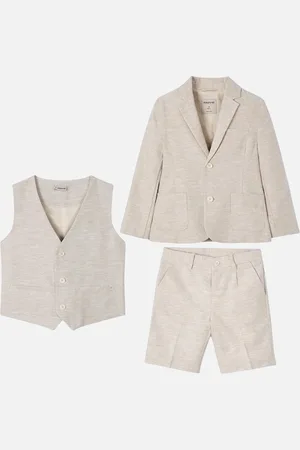 Mayoral Boys Linen Occasion Blazer Short Set - Size: 5 years