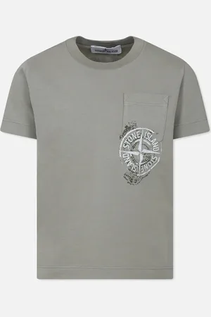 Stone Island Kids Cotton Compass Print T-shirt Khaki - - Size: 3 years
