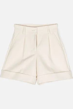 Moncler Kids Fold Cotton Shorts Beige - - Size: 8Y