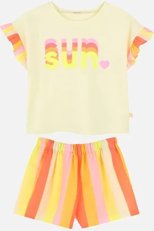 Billieblush Girls Lemon and Orange Stripe Short Set - - Size: 2 years