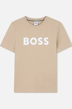 HUGO BOSS Boys Beige Logo T-Shirt - - Size: 5 years