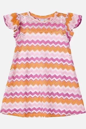 Mayoral Girls Fuchsia Zig Zag Dress - Size: 5 years