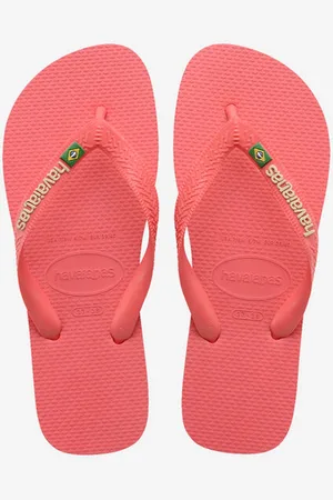 Havaianas Unisex Brasil Logo Flip Flop Tropical Coral - - Size: 4/4.5/5/3/3.5/4