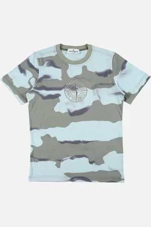 Stone Island Kids Camo T-Shirt Blue - - Size: 4 years
