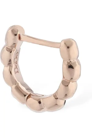 Dodo 9kt Rose Gold Granelli Hoop Mono Earring