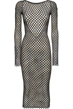 Glitter Fishnet Midi Dress