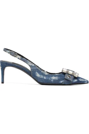 Dolce & Gabbana 60mm Denim Patchwork Slingback Pumps