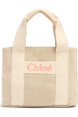 Chloé Jute Blend Shoulder Bag W/logo