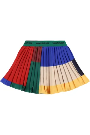Bobo Choses Color Block Pleated Satin Skirt