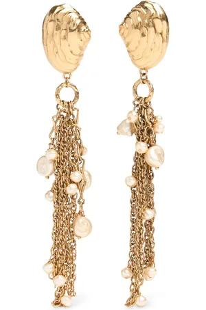 Chloé Shell Brass Pendant Earrings