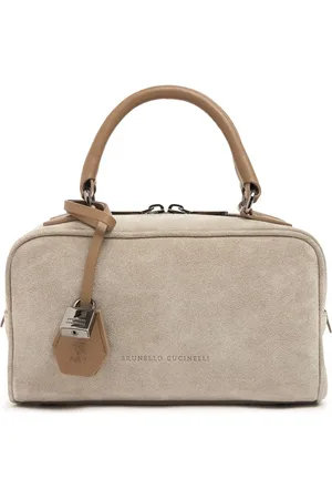 Brunello Cucinelli Softy Velour Suede Top Handle Bag