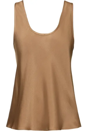 ANINE BING Lea Silk Satin Tank Top