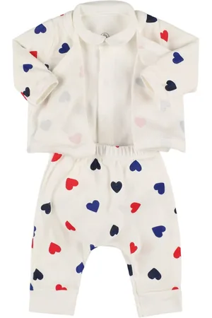 Petit Bateau Cotton Jersey Bodysuit, Cardigan & Pants