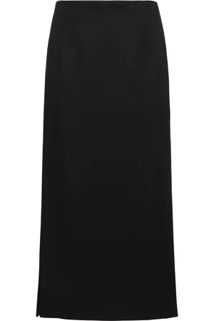 VALENTINO Wool Grisaille Midi Skirt