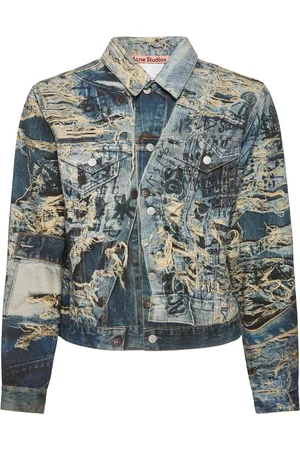 Acne Studios Rye Tlo Torn Scribble Denim Jacket