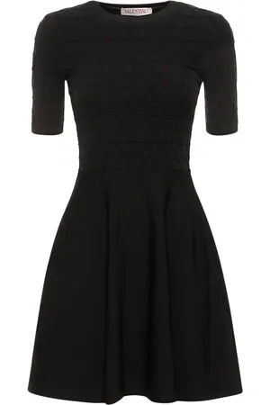 VALENTINO Knit Logo Short Sleeve Mini Dress