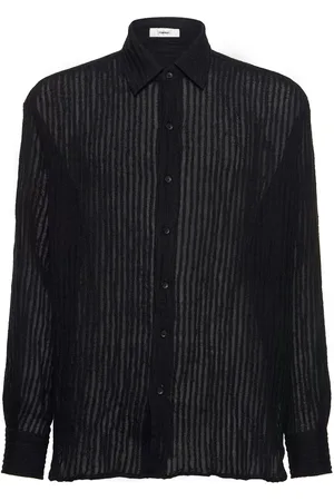 COMMAS Sheer Striped Woven Linen Shirt