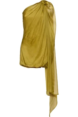 GIUSEPPE DI MORABITO Draped Silk Satin Ruched Mini Dress