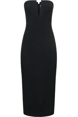 Roland Mouret Strapless Stretch Wool & Silk Midi Dress