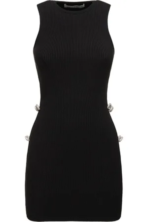 Mach & Mach Embellished Stretch Knit Mini Dress