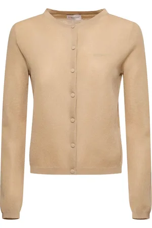 Moncler Embroidered Logo Cotton Blend Cardigan
