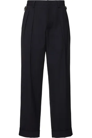 AFTER PRAY Pleated Wool Blend Pants