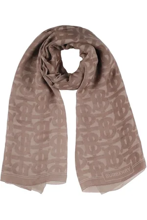 Burberry Tb Monogram Jacquard Silk Chiffon Scarf