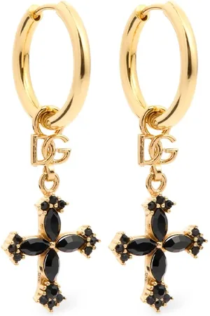 Dolce & Gabbana Plated Hoop Cross Earrings