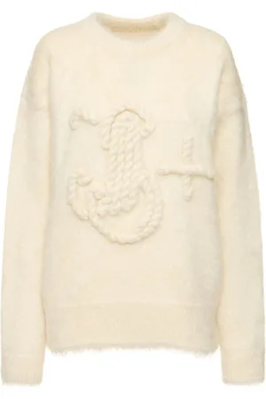 Jil Sander Embroidered Mohair Blend Knit Sweater