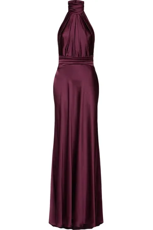 Zuhair Murad Halter Neck Satin Long Dress W/flower