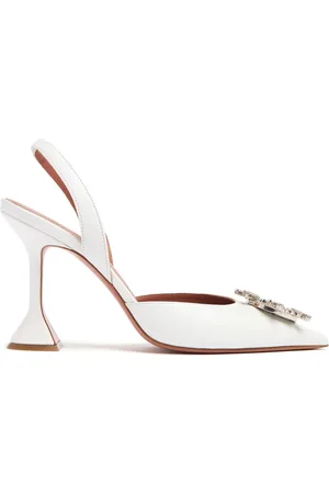 Amina Muaddi 95mm Begum Leather Slingback Pumps