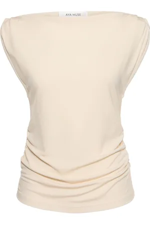 AYA MUSE Draped Viscose Jersey Top