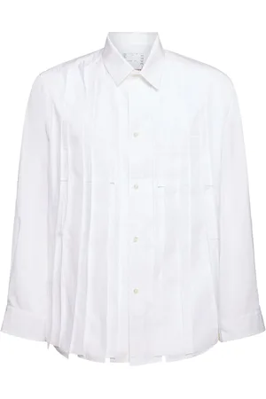 SACAI Pleated Cotton Poplin Shirt