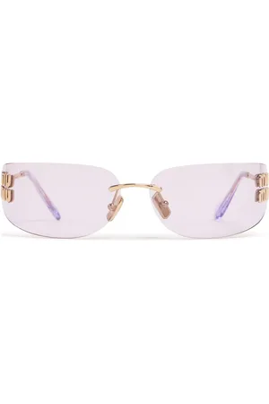 Miu Miu Glimpse Squared Metal Sunglasses