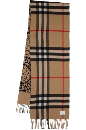 Burberry Giant Check & Circle Logo Cashmere Scarf
