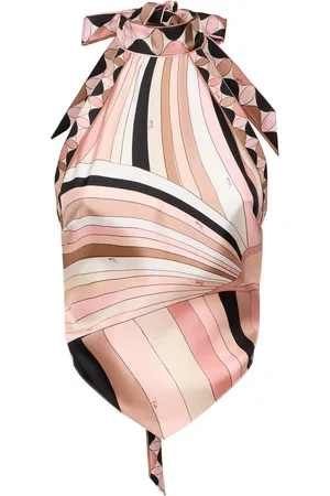 Puccini Printed Silk Twill Halter Neck Top