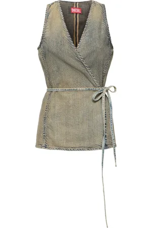 Diesel De-vern Denim Wrap Top