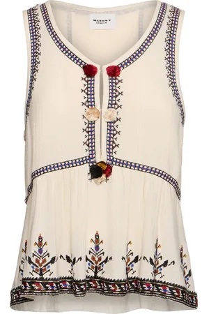 Marant Etoile Kourtney Embroidered Viscose Top
