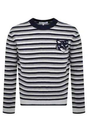 Maison Kitsuné Fox Head Stripe Knit Jumper