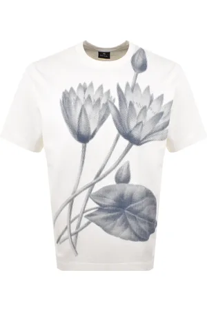 Paul Smith Half Tone Floral T Shirt Ecru