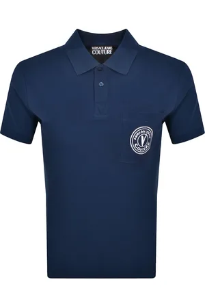 VERSACE Couture V Emblem Polo Blue