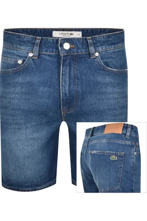 Lacoste Straight Fit Denim Shorts Mid Wash