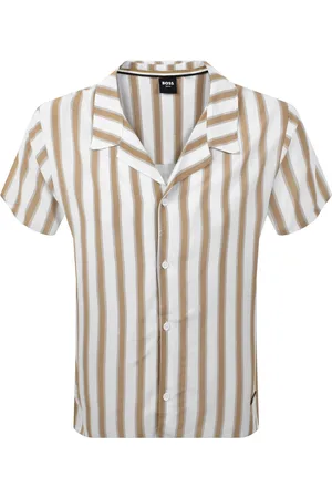HUGO BOSS BOSS Short Sleeve Beach Shirt Natural