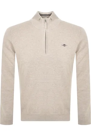 GANT Half Zip Knit Jumper Melange