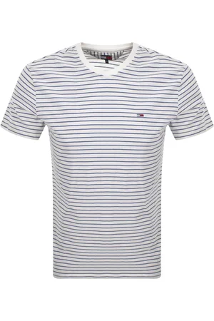 Tommy Hilfiger Slim Fit Stripe T Shirt Ecru